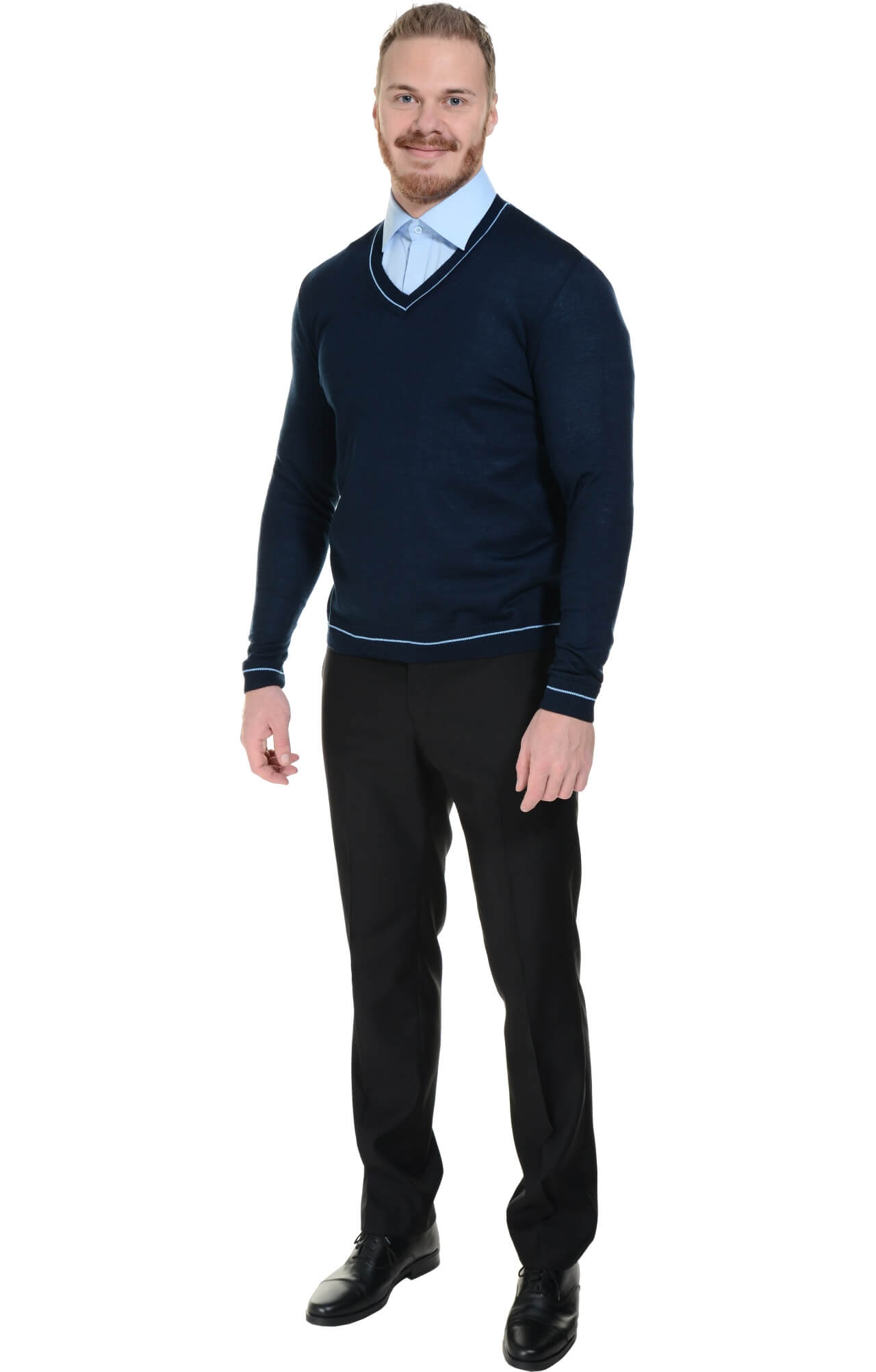 62573 Джемпер мужской темно-синий/голубой  Одежда для охранных структур  размер 52-54 Спецодежда  - Вид №2