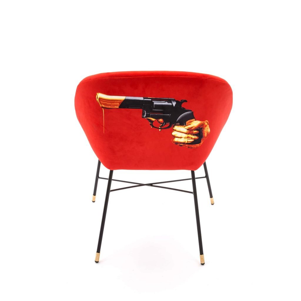 Стул мягкий с металлическими ножками 50х60 см красный Revolver SELETTI  00-3883209 Красный;черный  - Вид №4