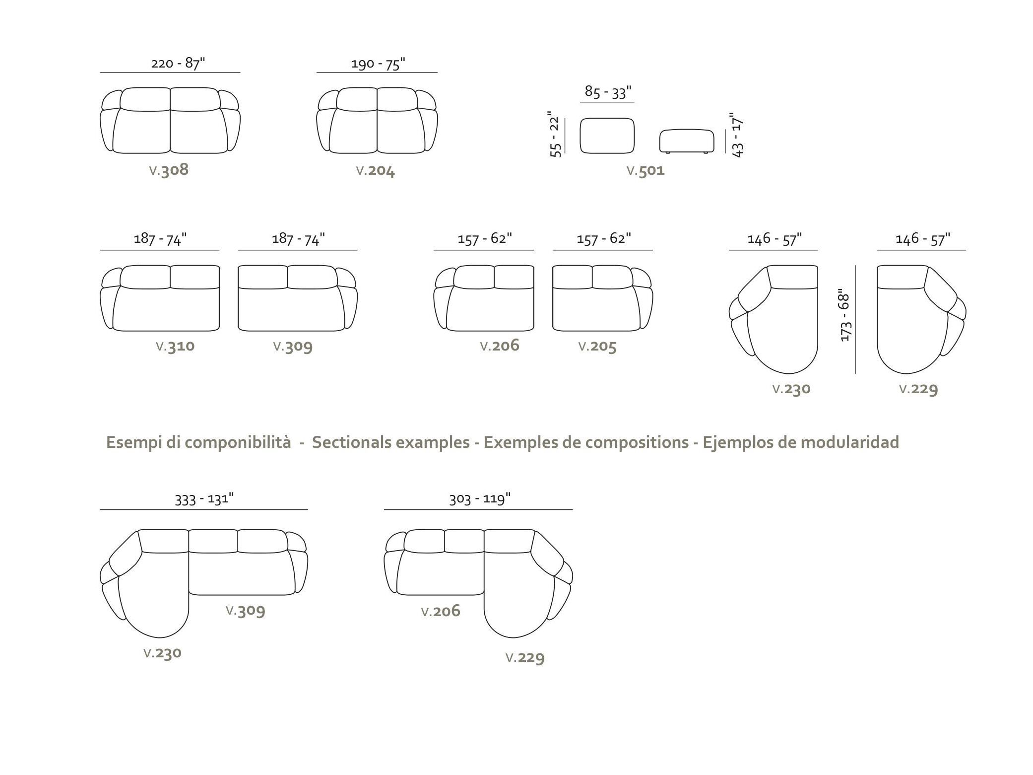 Тканевый диван с полуостровом Max Divani PANUMA ARCH-00112424 - Вид №8