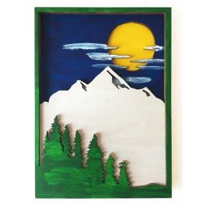 Набор для творчества Раскраска Снежные горы 18x15 см дерево