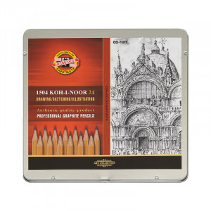 1504024001PL Набор чернографитных карандашей проф-ных №3 24 шт. ассорти "Art" 8B-10H KOH-I-NOOR Hardtmuth