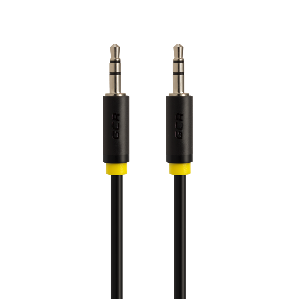 GCR-AVC1114-0.25m кабель аудио 0.25m jack 3,5mm/jack 3,5mm черный, желтая окантовка, ультрагибкий, 28 awg, m/m, premium , экран, стерео Greenconnect Santreyd  - Вид №1