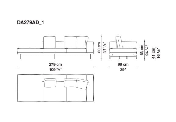 3-местный тканевый диван с полуостровом B&B Italia док ARCH-00061121 - Вид №91