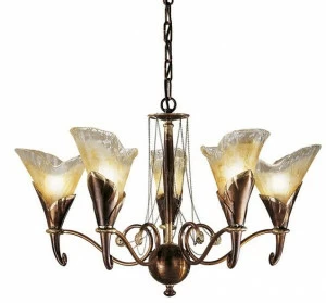 Possoni Illuminazione Люстра из ржавчины и сусального золота с янтарным стеклом Creamy 315/5