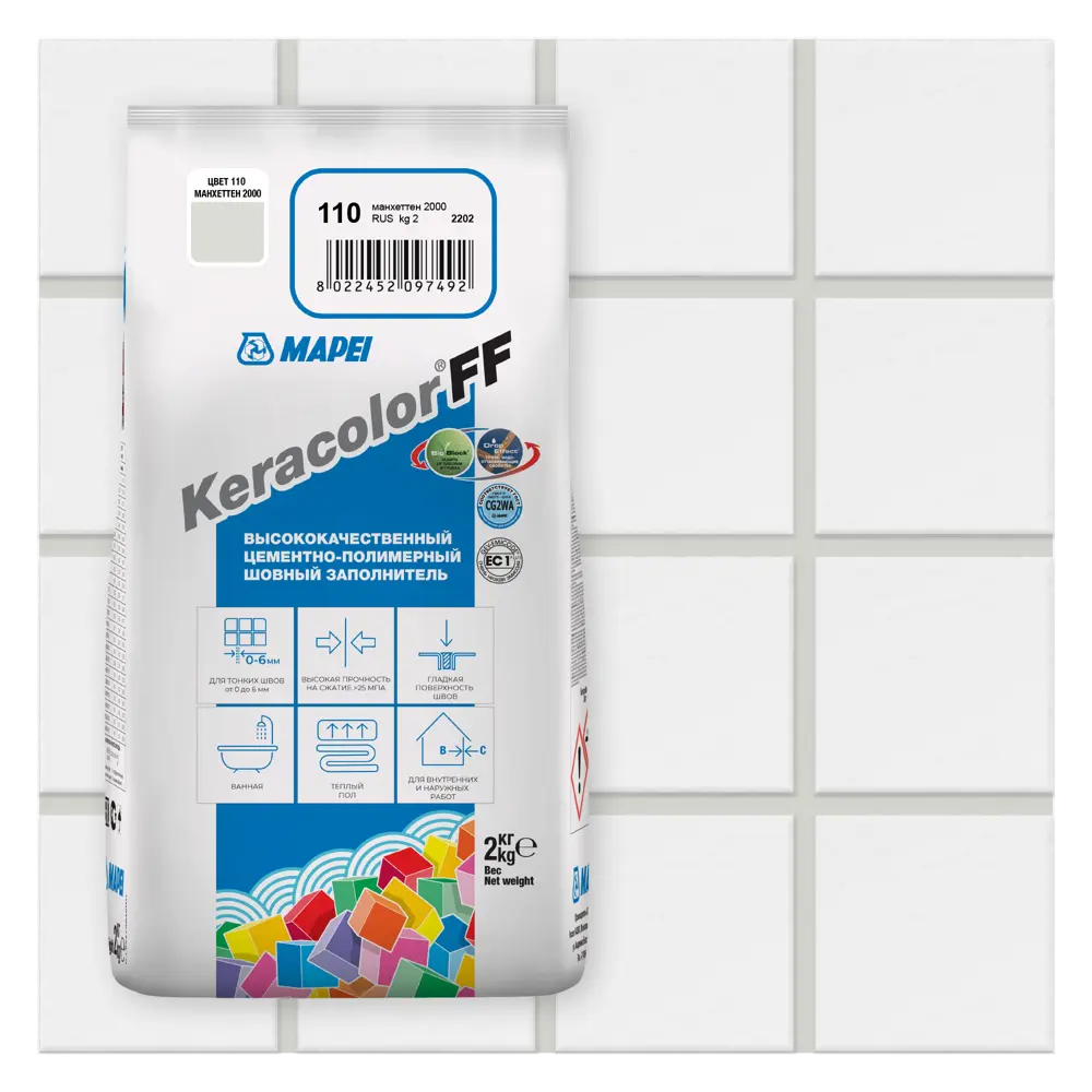 Затирка MAPEI Keracolor FF Манхеттен для плитки и мозаики 81981431 STLM-0016522