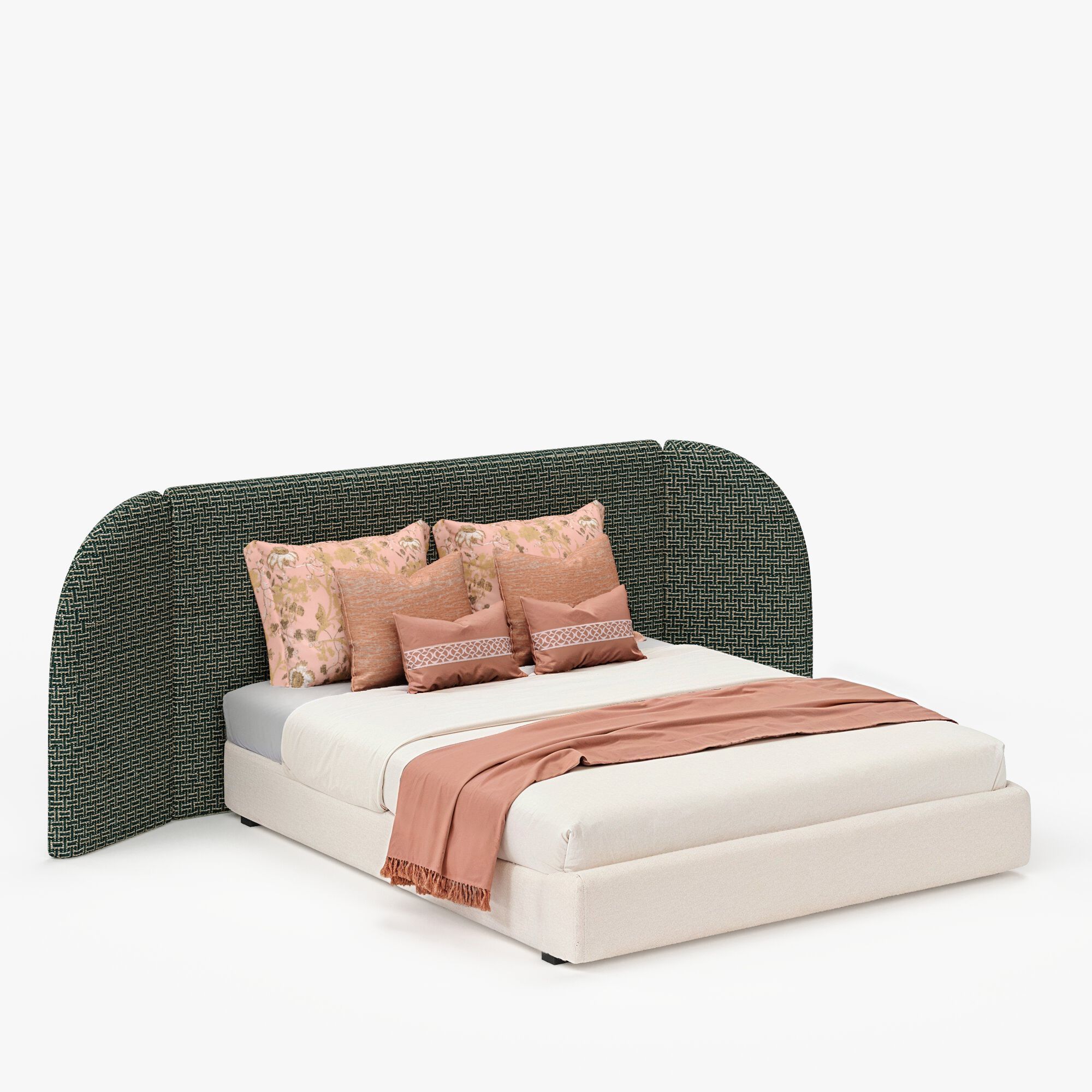 Двуспальная мягкая кровать из ткани Marianna Piccolo Nora ARCH-00039680 - Вид №5