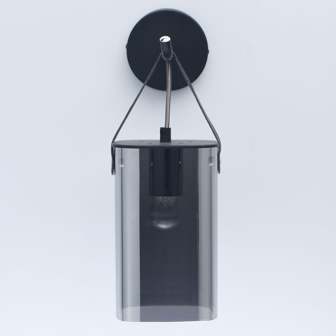 Бра со стеклянным плафоном дымчатое Тетро 673025801 DE MARKT ТЕТРО 00-3930306 Серый;черный  - Вид №2