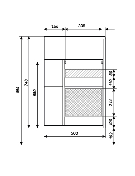 У94716 Тумба с раковиной Stretto 50П 1д. Белый глянец 1 Marka Stretto  - Вид №9