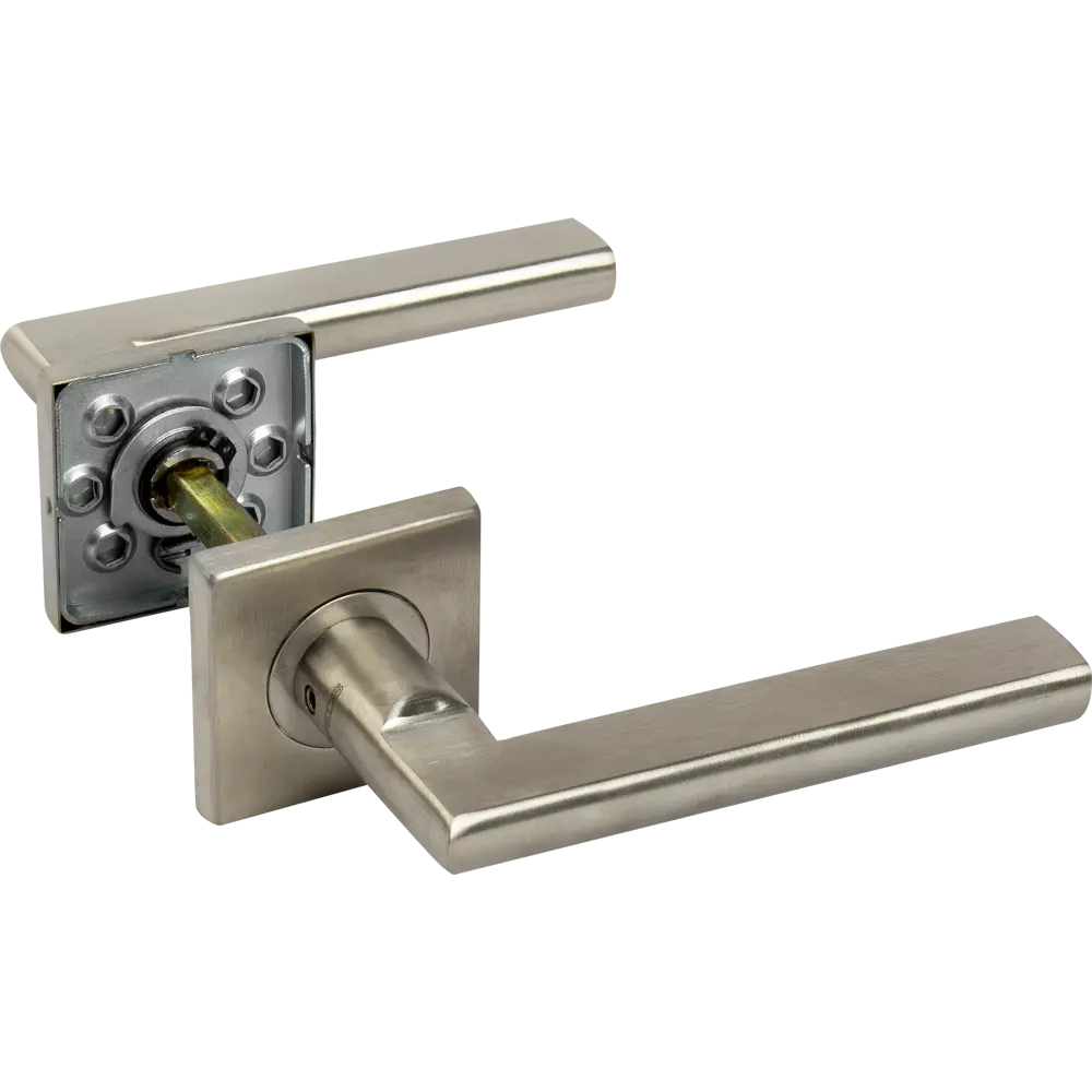 Ручка дверная на розетке Apecs H-2050-Inox-Skinpack, цвет нержавеющая сталь ARMEX STLM-2168177 - Вид №1