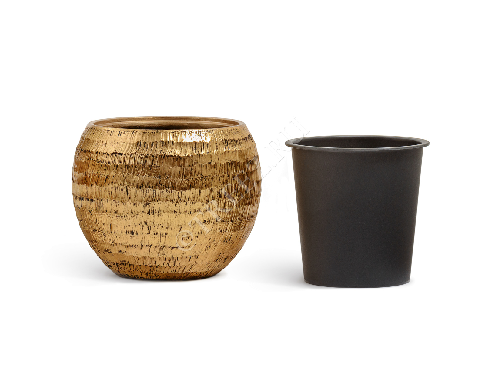 41.3318-04-017-GLD/C-60 Кашпо  Effectory - серия Metal - Полусфера - Чеканное золото Цветочная коллекция  - Вид №4