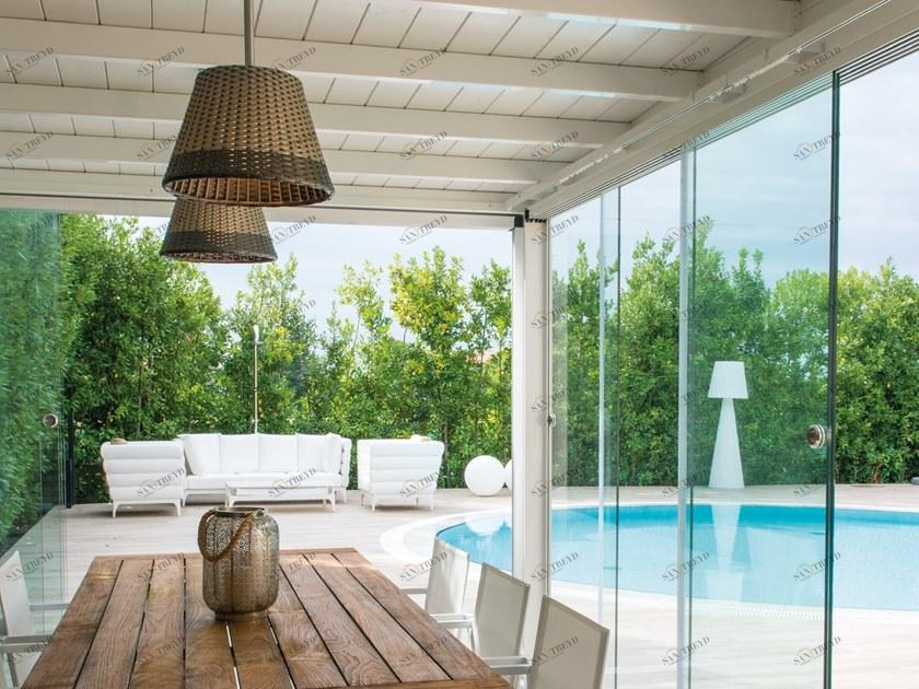 MV Living Копланарные раздвижные французские двери из алюминия и стекла Vetrate paravento sun-id-1471040