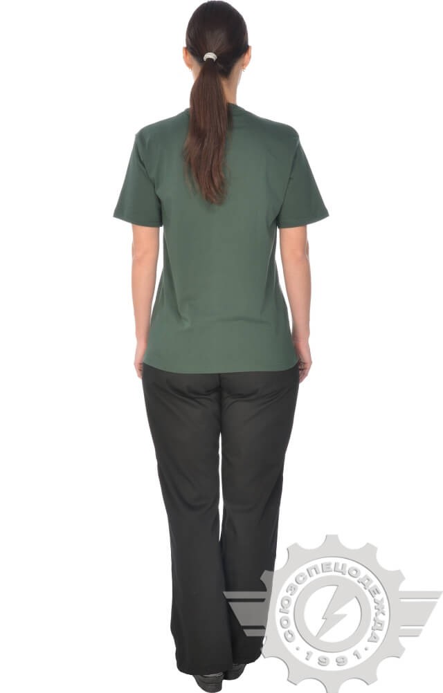 61064 Футболка "Престиж" темно-зеленая  Одежда для официантов  размер XL (52) Спецодежда  - Вид №11