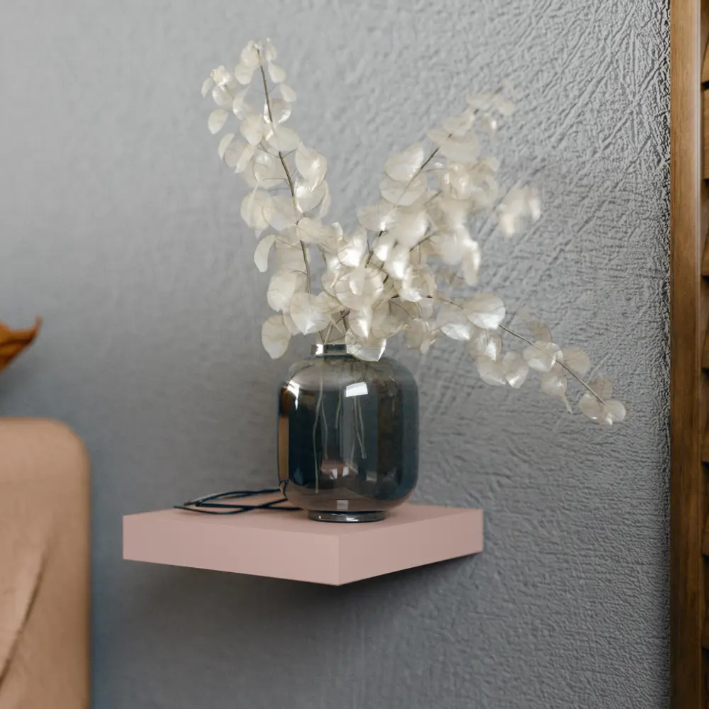 Полка настенная Spaceo Bistro 23x23.5 см МДФ цвет розовый STLM-2053995