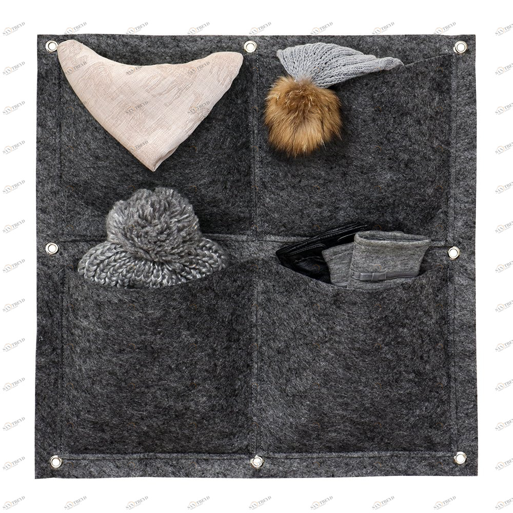 Органайзер подвесной из фетра на 4 кармана 50х50 см серый Qwerty QWERTY  00-3971611 Серый 