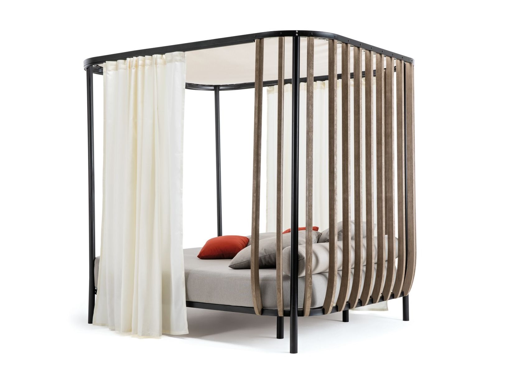 Садовая кровать с балдахином из тикового дерева и нержавеющей стали Ethimo качели ARCH-00094416 - Вид №1