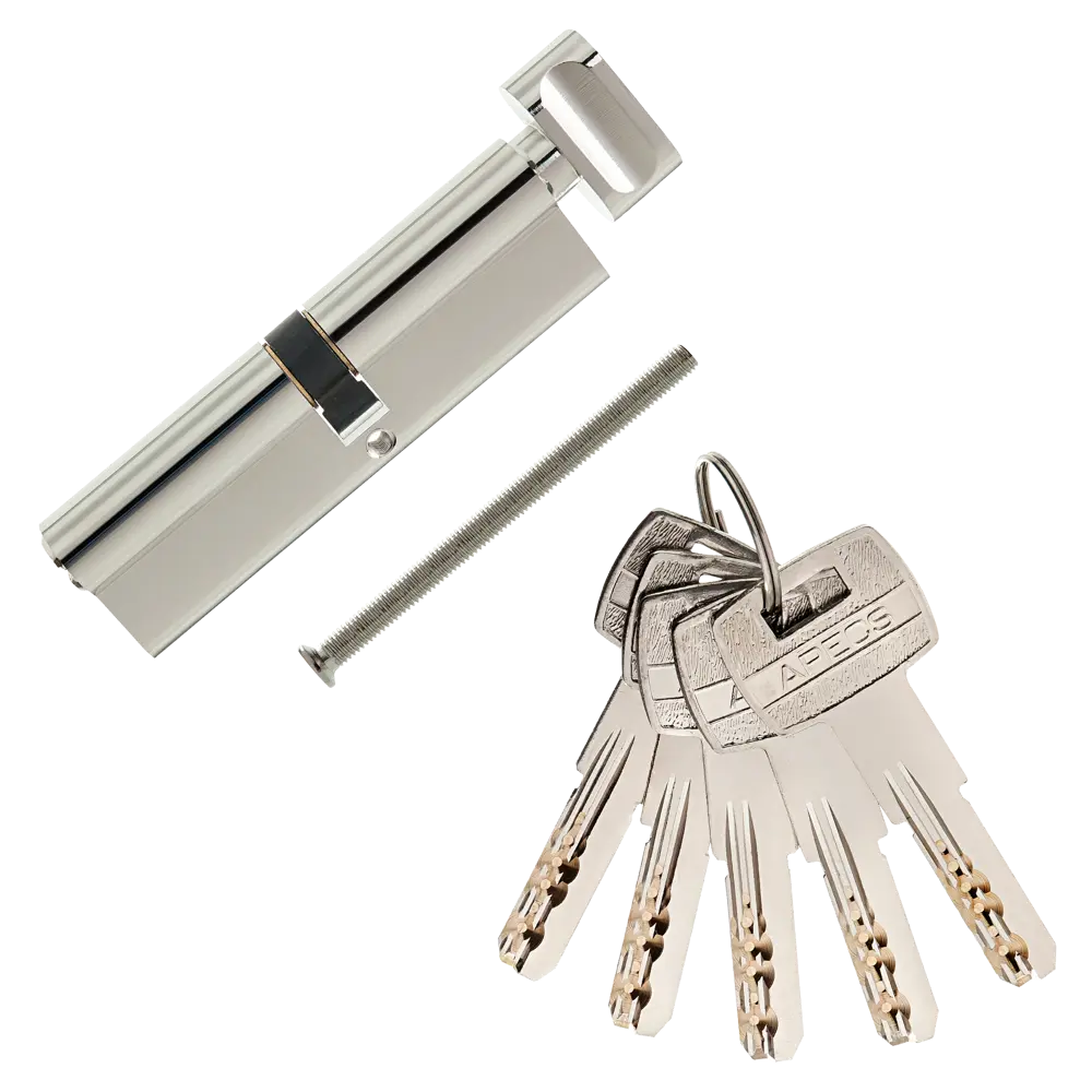 Цилиндр Apecs SM-105(50C/55)-C-NI, 50x55 мм, ключ/вертушка, цвет никель 82379244 STLM-2187679 ЦИЛИНДР APECSSM-105(50C/55)-C-NI КЛ-ВЕРТ - Вид №1