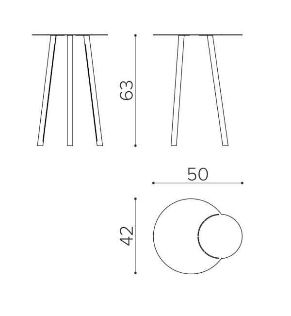 CL T24H Table 50x63 cm True Design Cloud - Вид №1