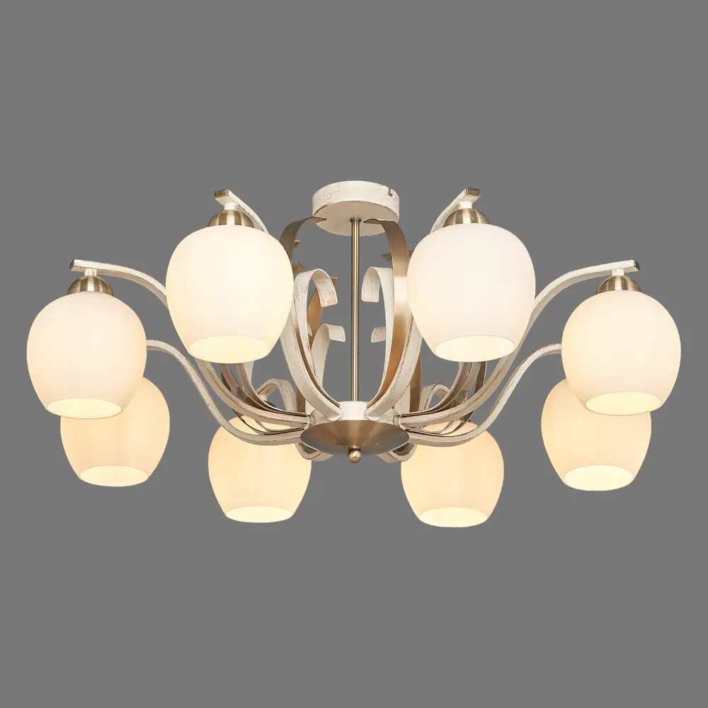 Люстра Porto 5255-8 8хЕ27х60 Вт металл/стекло, цвет античная бронза LAMPLANDIA STLM-2130561 - Вид №2