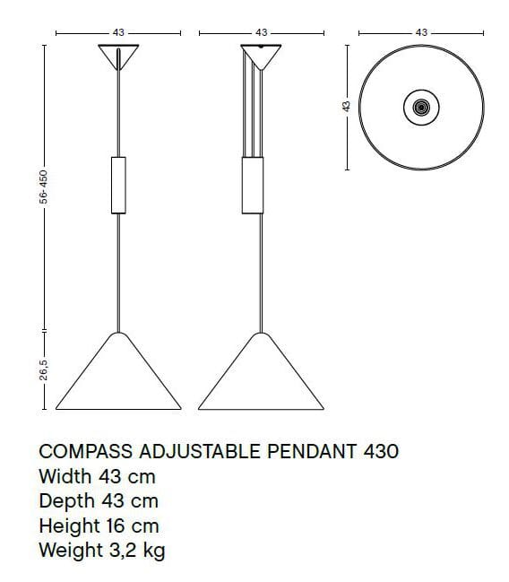 Регулируемый алюминиевый светодиодный подвесной светильник Hay Compass ARCH-00042788 - Вид №25
