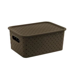 Корзинка с крышкой Violet Береста 23.5x17.3x10.6 см прямоугольная цвет венге