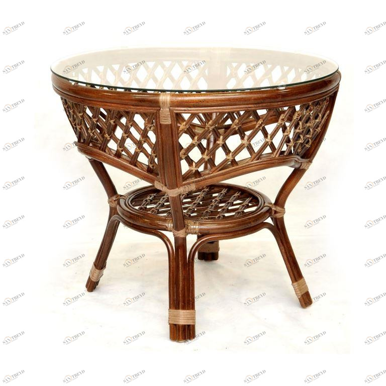 Столик кофейный круглый, ротанг Melang ЭКО ДИЗАЙН CLASSIC RATTAN 129569 Коричневый 