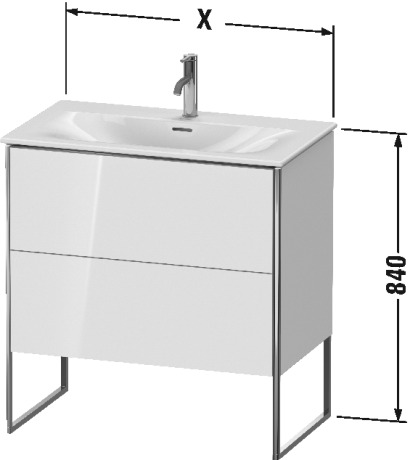 XS452401818 XSquare Тумбочка напольная Белый матовый, декор Duravit - Вид №2