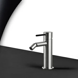 Смеситель для биде сталь матовая с черной ручкой Toki Radomonte TKS4SCIL12