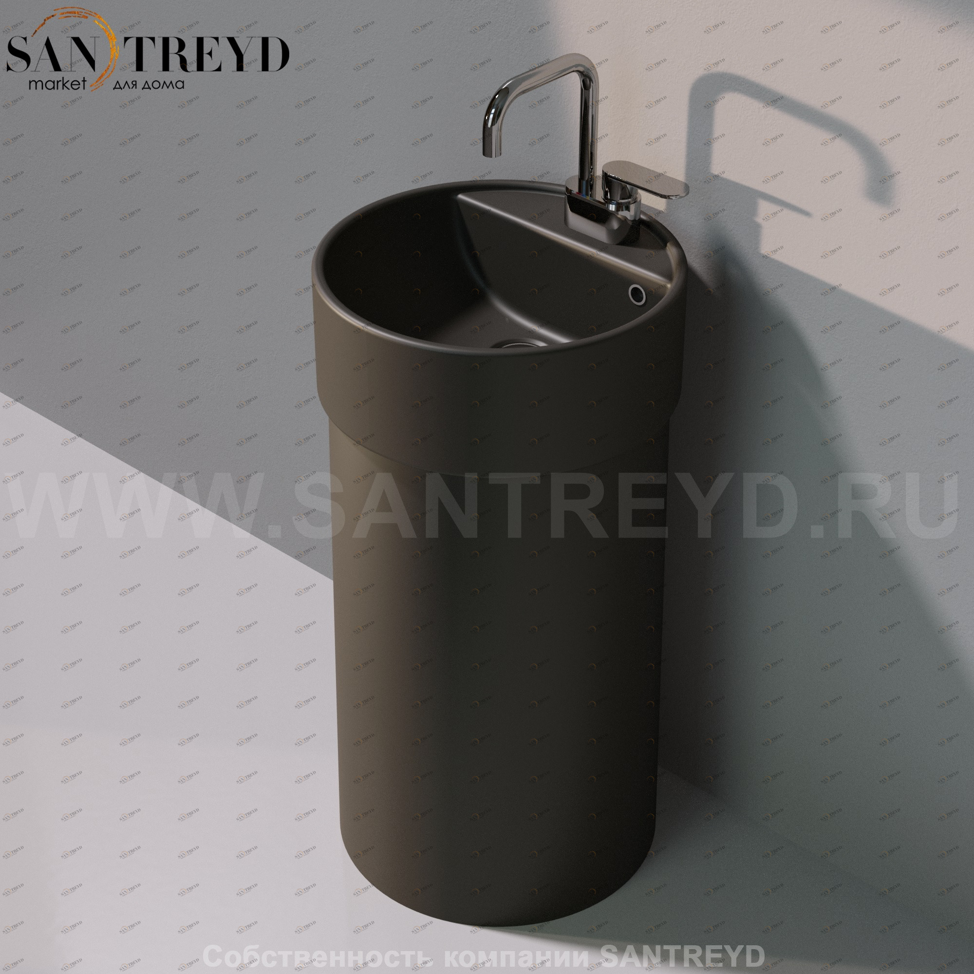 505042ACOLP7006 Напольная раковина стоящая круглая Ceramica Flaminia Twin