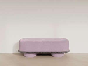 Мягкая скамейка из ткани