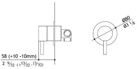 MGS 2-ходовой переключатель из нержавеющей стали для душа Minimal sun-id-1447588 - Вид №2