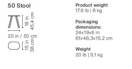 Низкий табурет из дуба с окрашенной стальной основой RS Barcelona YOU AND ME ARCH-00077358 - Вид №5