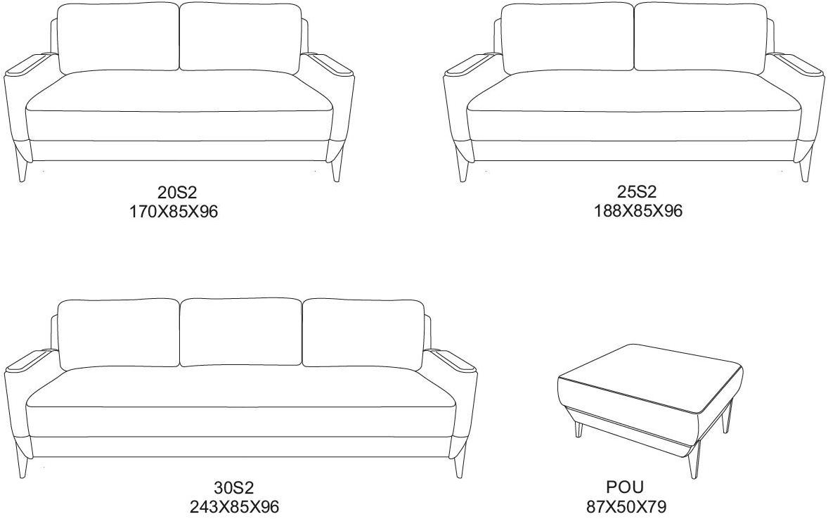 Recor Home 2-местный тканевый диван Merlot 20s2  - Вид №2