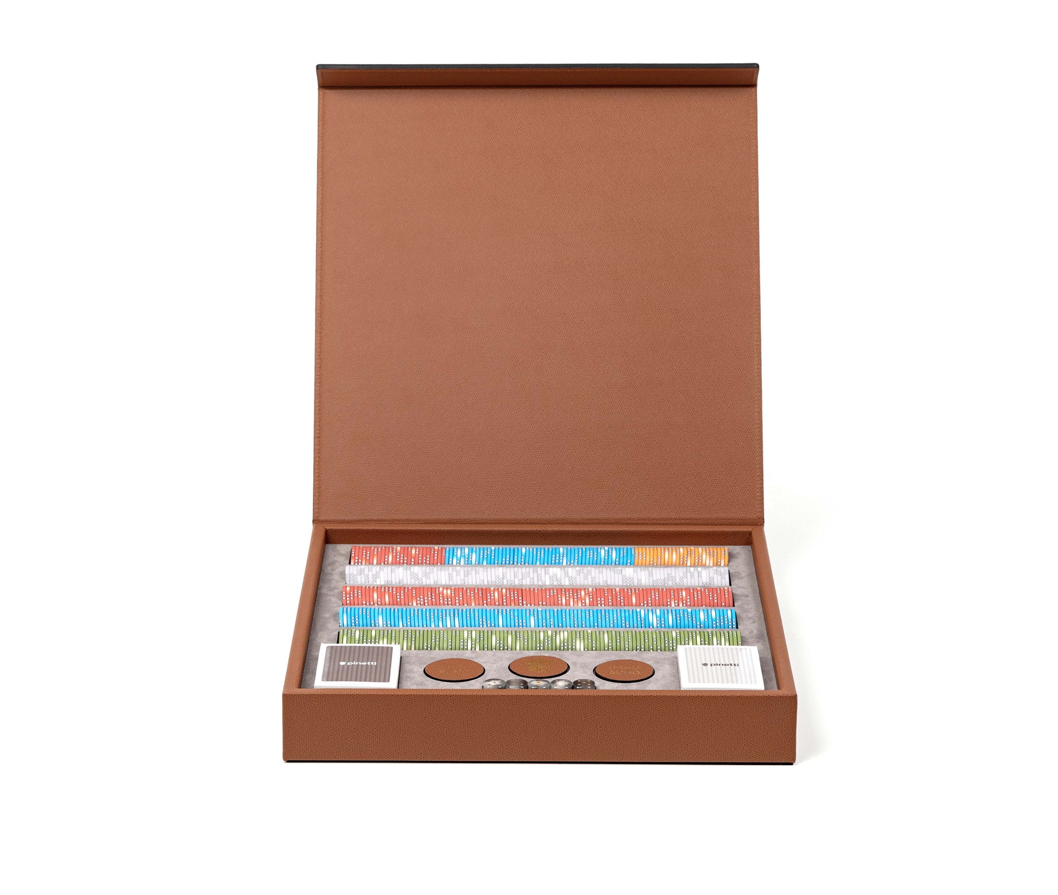 Набор для игры в покер - 42X42XH6 см / зернистая кожа_кремовый Pinetti 00.1026.029.027