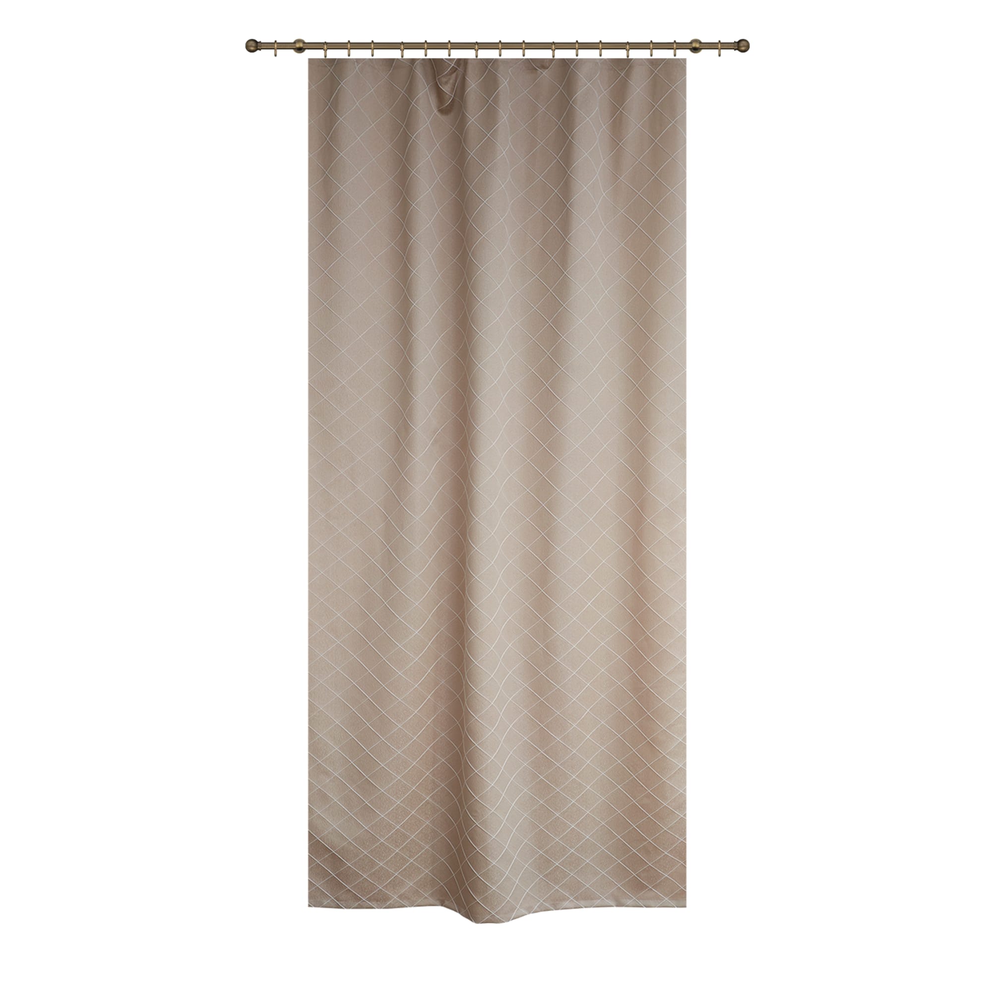 86115670 Штора на ленте для кухни "Жак Ромб" 135x180 см цвет золотой Santreyd 