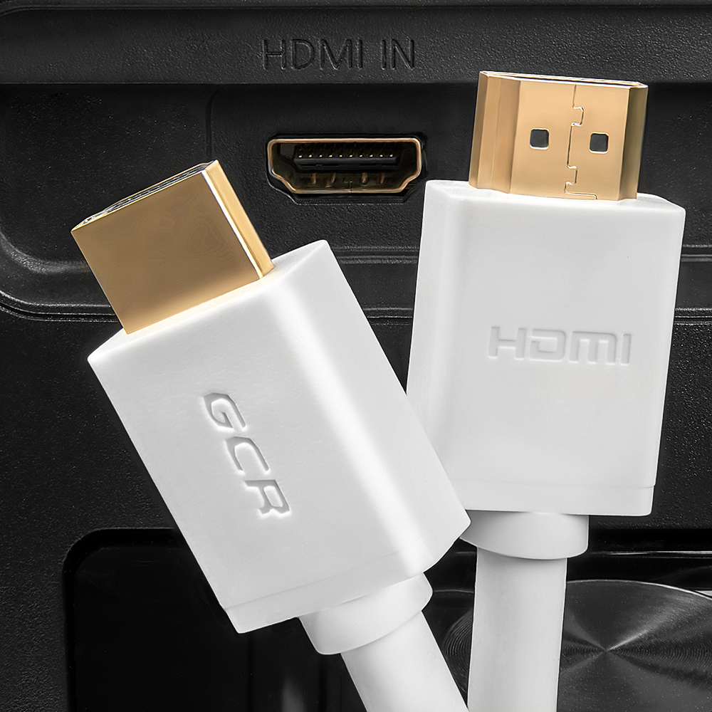 GCR-HM761-3.0m кабель 3.0m hdmi версия 2.0 hdr 4:2:2, ultra hd, 4k 60 fps 60hz/5k*30hz, 3d, audio, 18.0 гбит/с, 28/28 awg, od7.3mm, тройной экран, белый, Greenconnect Santreyd  - Вид №3
