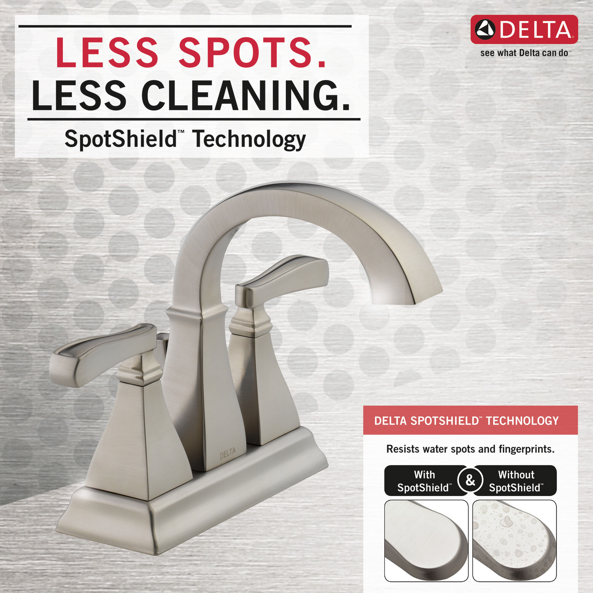 25718LF-SP Смеситель для ванной комнаты с двумя ручками Delta Faucet Lakewood Матовый никель Spotshield - Вид №4