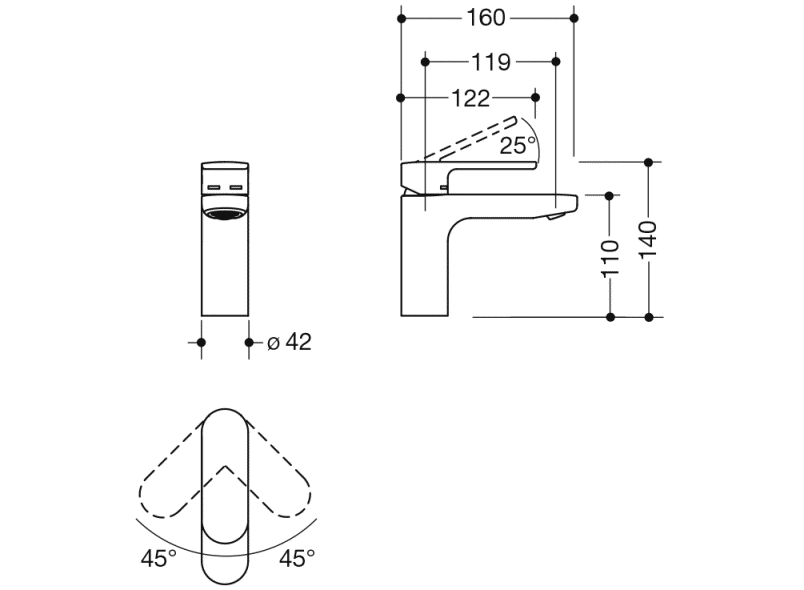 AQ1.12M10840 Однорычажный смеситель для раковины HEWI System-Armaturen  - Вид №2