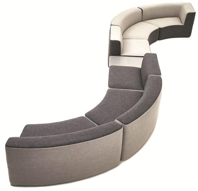 Varaschin Изогнутый модульный садовый диван из ткани Belt 221 - Вид №7