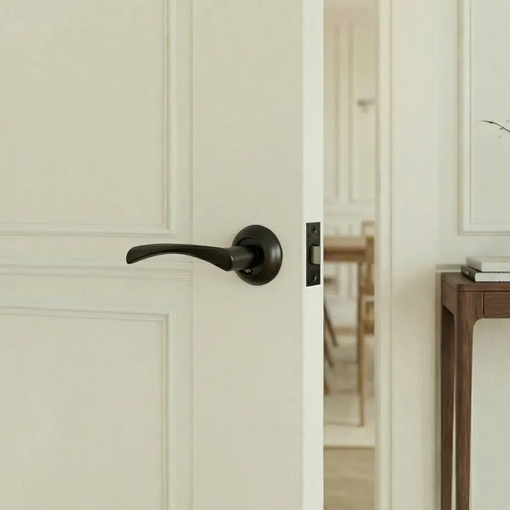 Дверные ручки Punto Crona без запирания комплект цвет графит STLM-2002855 - Вид №4