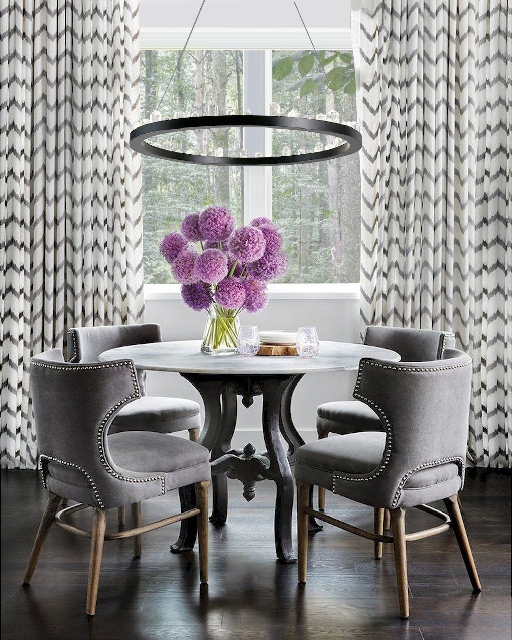 Подвесной светильник Crystal от Delight Collection круглая KR0543P-R DELIGHT COLLECTION ДИЗАЙНЕРСКИЕ 243690 Прозрачный;черный  - Вид №3