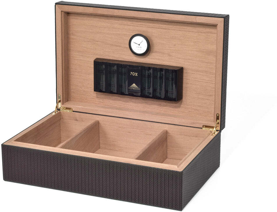 Хьюмидор для сигар - 44X27,5XH13 см / плетеная кожа_TAUPE