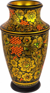 10660462 Хохломская Роспись Ваза 350*190 (Высшая категория) Дерево