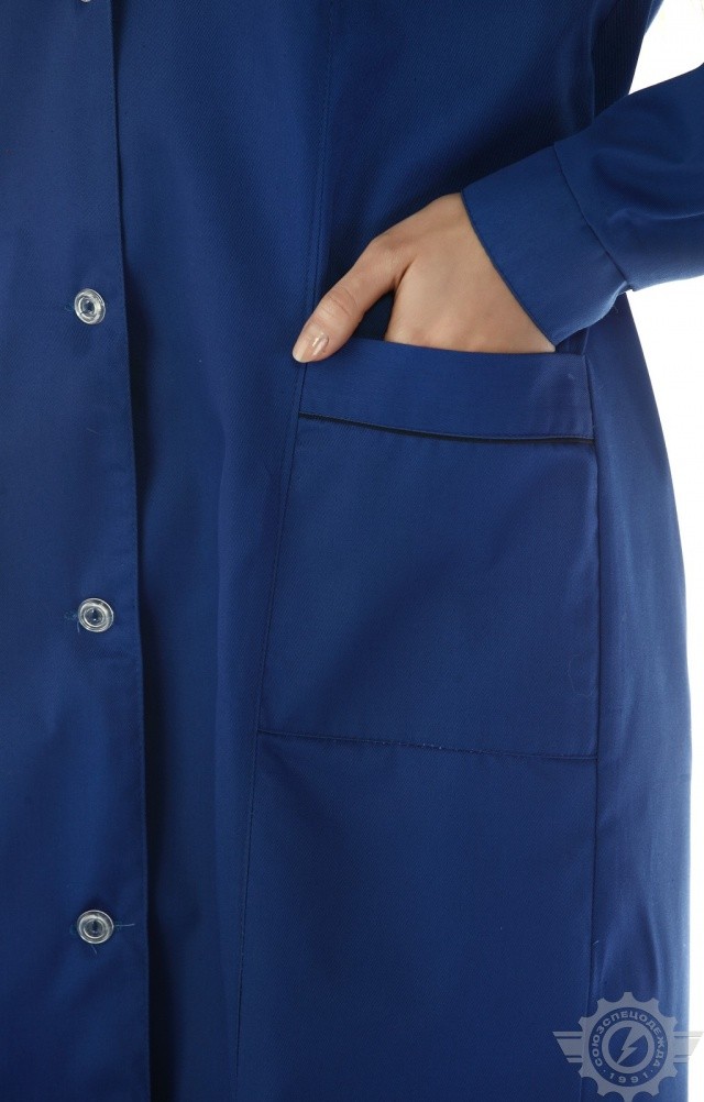 65717 Халат "Мастерица" женский василек с темно-синим  Одежда для обслуживающего персонала  размер 44-46/158-164 Спецодежда  - Вид №7
