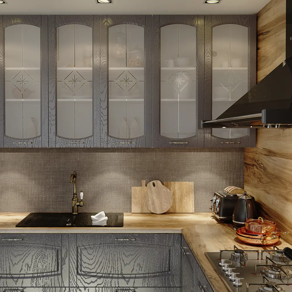 Фасад для кухонного шкафа Петергоф грей 14.7x76.5 см Delinia ID МДФ цвет графит STLM-2151986 - Вид №9