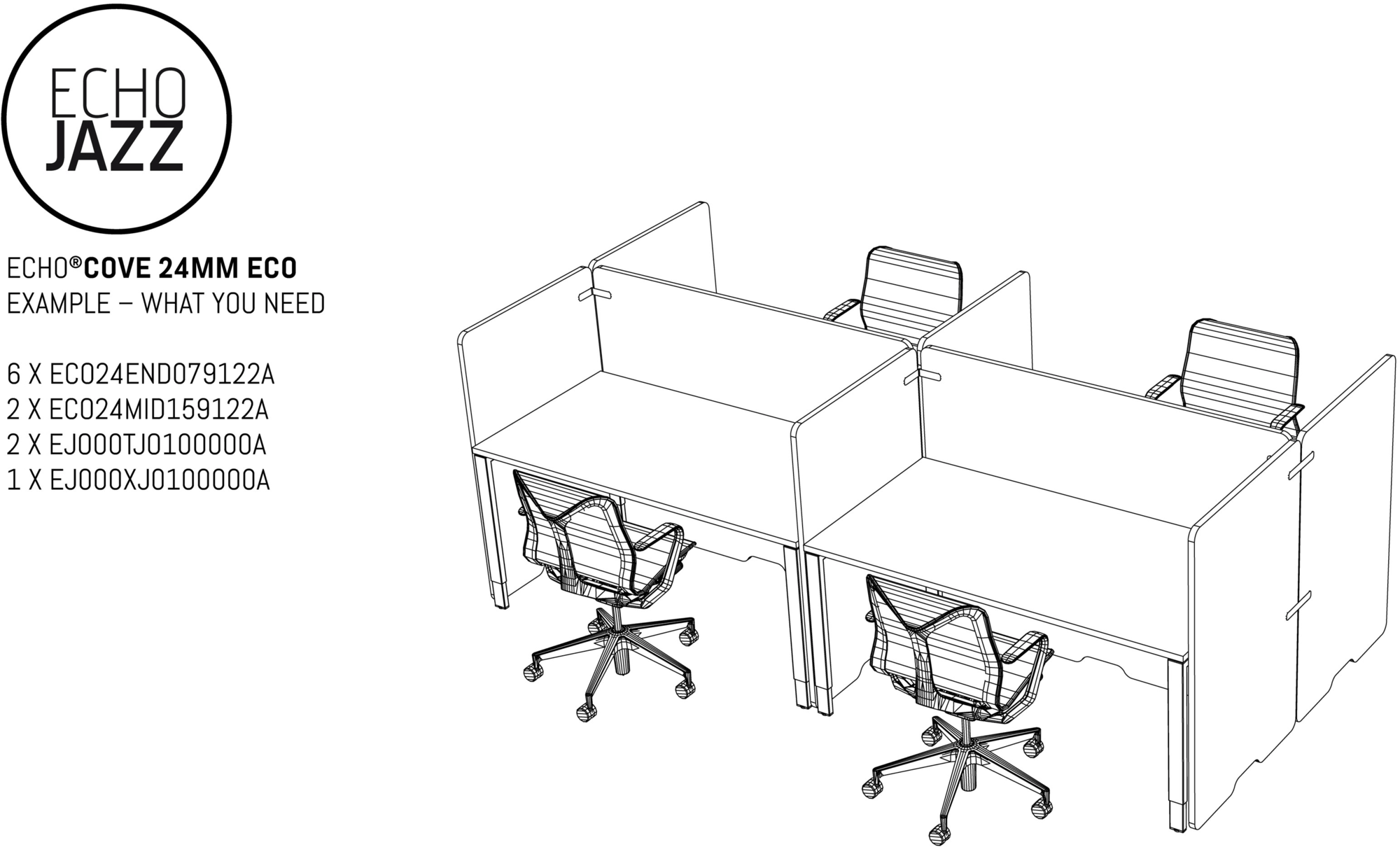 ECHOJAZZ Отдельно стоящая звукопоглощающая перегородка для офиса sun-id-1381674 - Вид №11