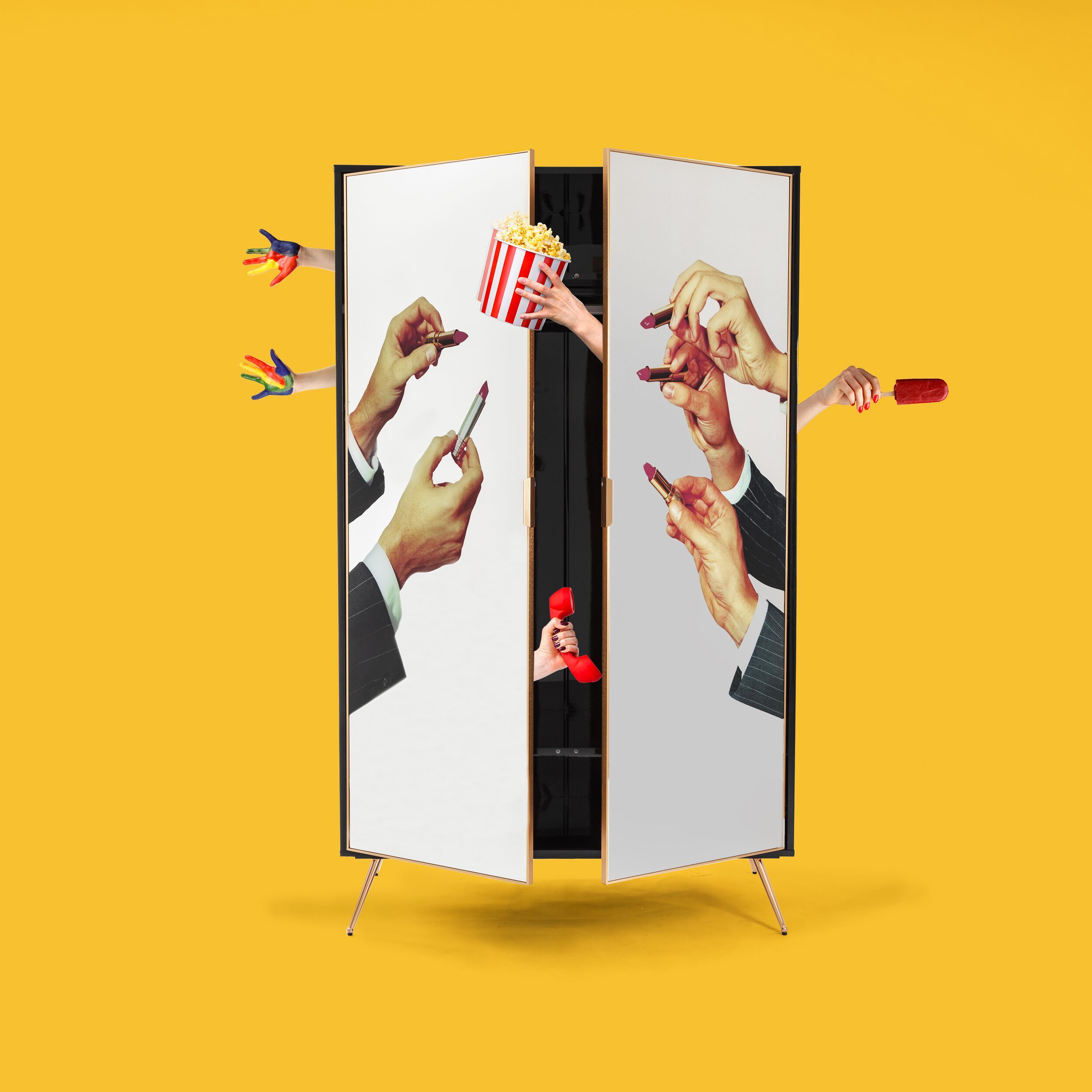 Настенный шкаф MDF с зеркалом Seletti туалетная бумага Seletti wears ARCH-00149359 - Вид №6