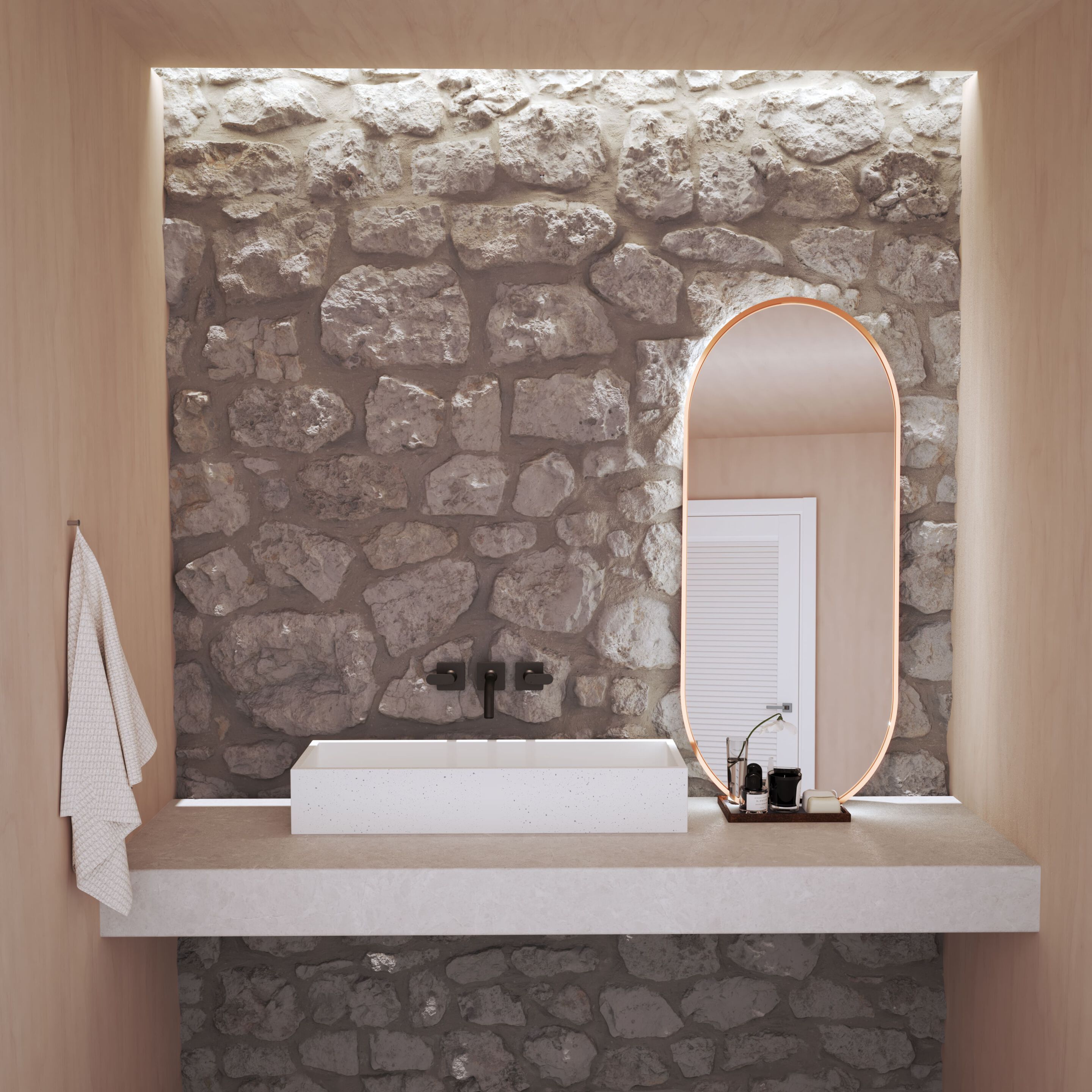 Бетонная столешница с одной прямоугольной раковиной URBI et ORBI IMMISSIO 90 ARCH-00042165 - Вид №4