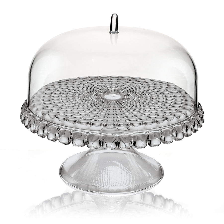 19940192 Блюдо для торта с крышкой, tiffany, D30 см, серое Guzzini 