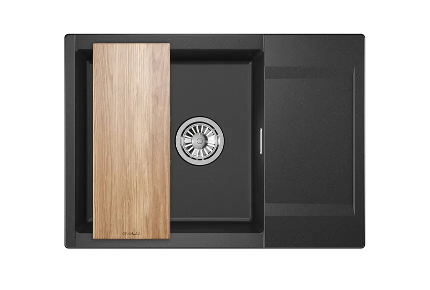 ES-7003, ЧЁРНЫЙ, кухонная мойка, кварц, ESTETICA GRANULA 7003-ST242 - Вид №3