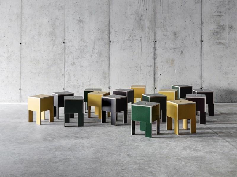 FIORONI Низкая табуретка из фанеры, покрытой слоем бетона. J.m.b sun-id-1428456 - Вид №2